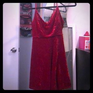 Red velvet dress